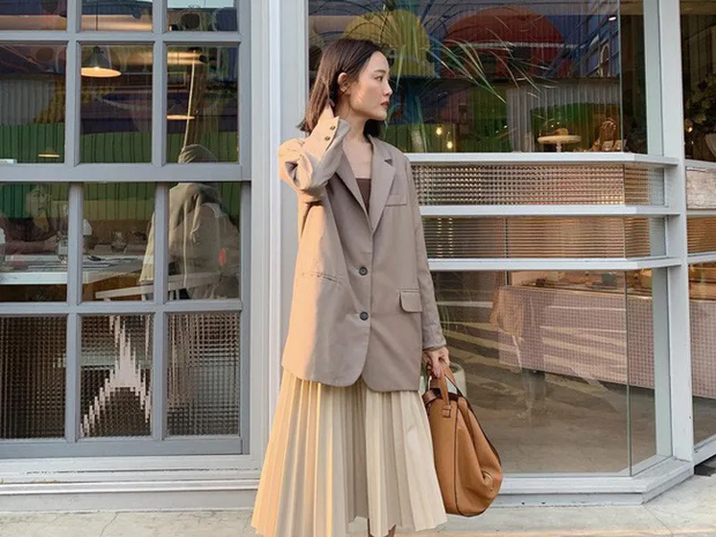 ÁO BLAZER NỮ HÀN QUỐC (NÂU)