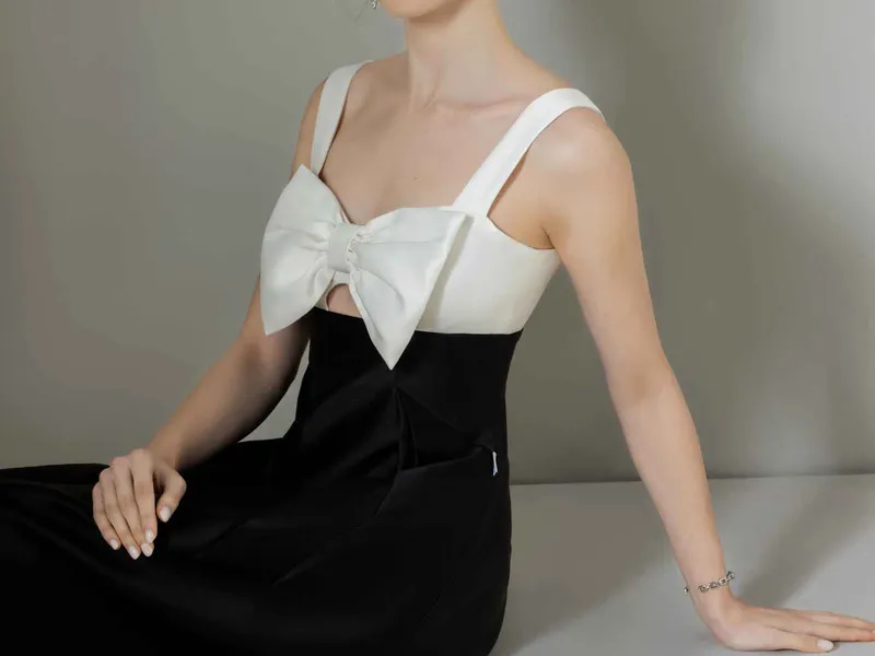 ĐẦM HAI DÂY PHỐI NƠ (ĐEN)