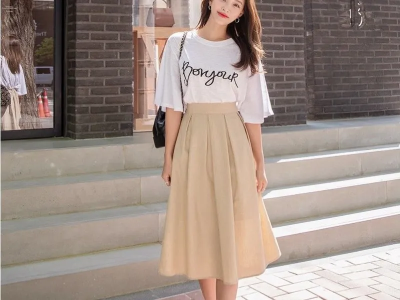 CHÂN VÁY XẾP LY DÁNG DÀI (BE)