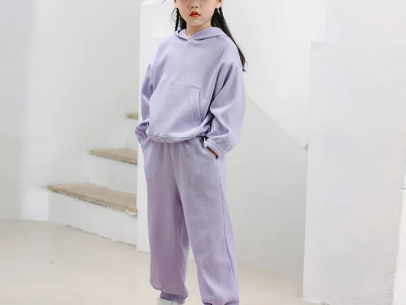 SET BỘ NỈ CÓ MŨ HÀN QUỐC TRẺ EM (TÍM)