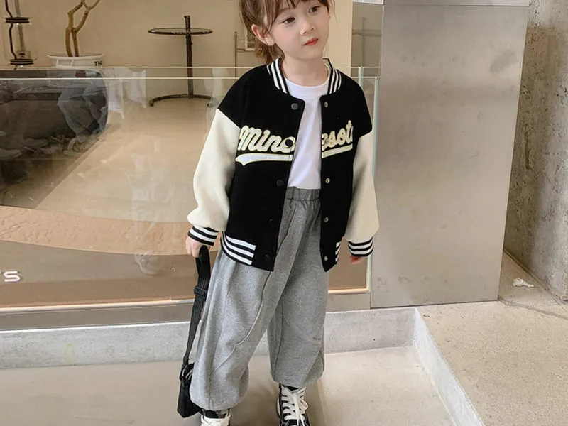 ÁO KHOÁC BOMBER TRẺ EM HÀN QUỐC (ĐEN)