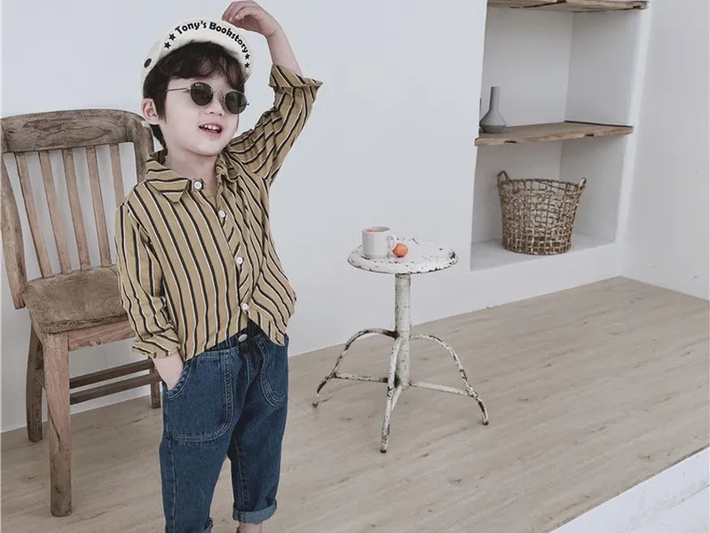 ÁO SƠ MI KẺ SỌC TRẺ EM