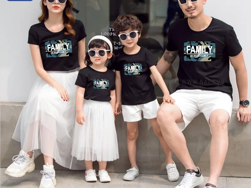 SET ĐỒNG PHỤC GIA ĐÌNH HÀN QUỐC CUTE (ĐEN)