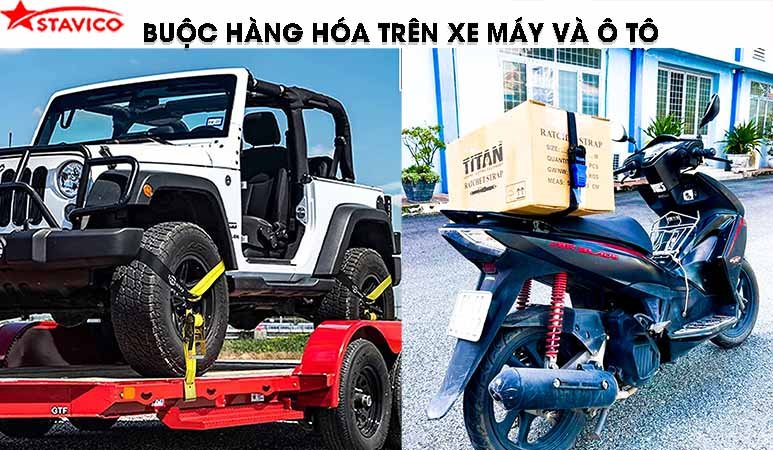 Dùng dây tăng đơ buộc hàng hóa Dùng dây tăng đơ buộc hàng hóa