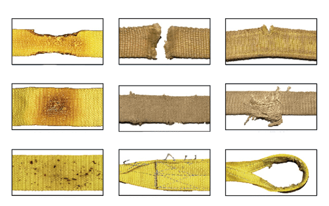 Nhận biết dây bẹ cẩu hàng bị hư hỏng