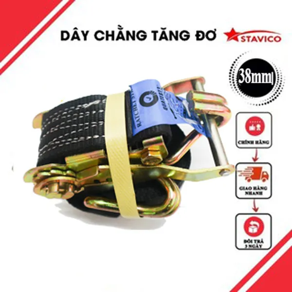 Dây tăng đơ bản 38mm móc J màu đen