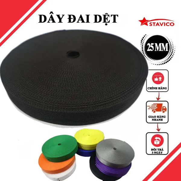 DÂY ĐAI DỆT 25MM PE 1 TẤN