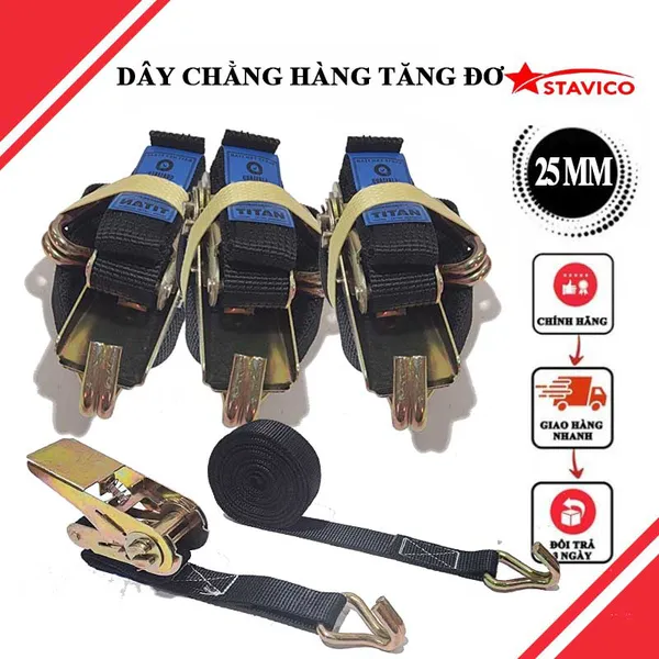 DÂY TĂNG ĐƠ BẢN 25MM MÓC J MÀU ĐEN