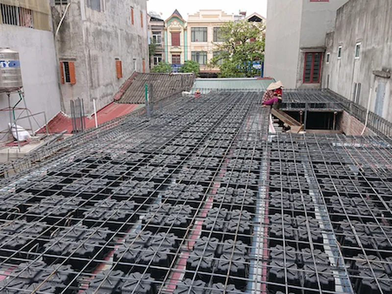 Nhà cô Hoa Bắc giang ứng dụng sàn rỗng vượt nhịp XF-BOX