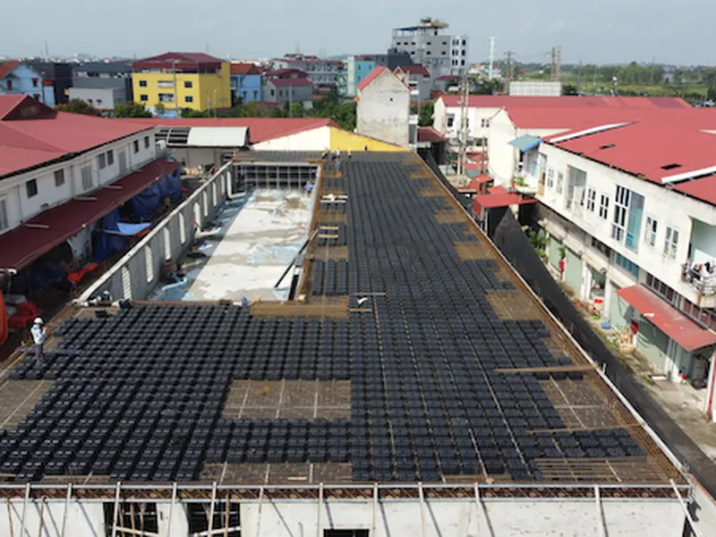 Nhà xưởng Hà Bắc ứng dụng sàn phẳng không dầm XF-Box