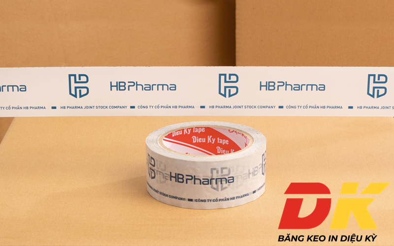 Băng keo in chữ logo HB Pharma Băng keo in chữ logo HB Pharma