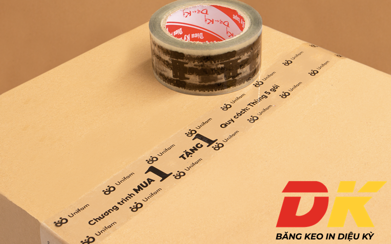 Băng keo in chữ logo Unifam Băng keo in chữ logo Unifam