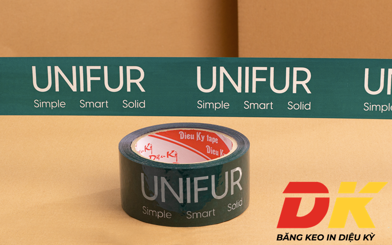 Băng keo in chữ logo UNIFUR Băng keo in chữ logo UNIFUR