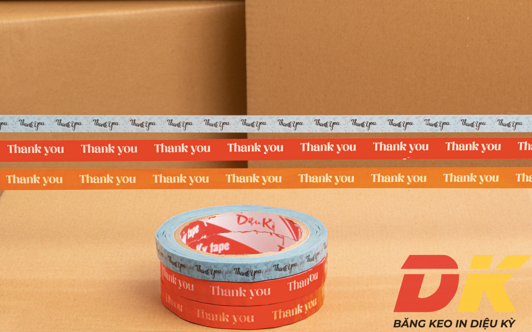 Băng keo in chữ Thank you Băng keo in chữ Thank you