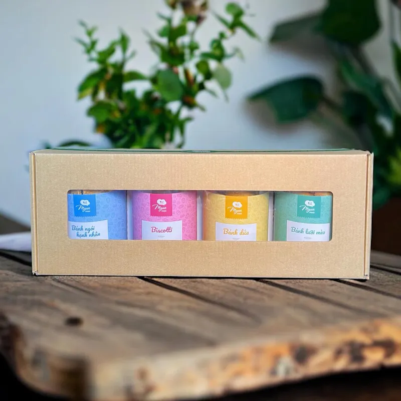 1 Biscotti Nguyên Vị + 1 Ngói Hạnh Nhân + 1 Lưỡi Mèo + 1 Bánh Dứa - Myun Food Ẩm thực Buôn Mê