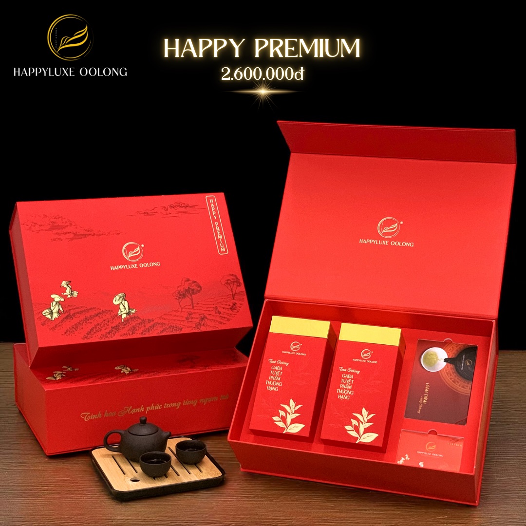 Set trà Ô long Happy Premium