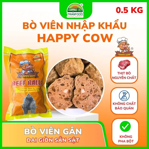 Bò viên gân Happy Cow 500gr