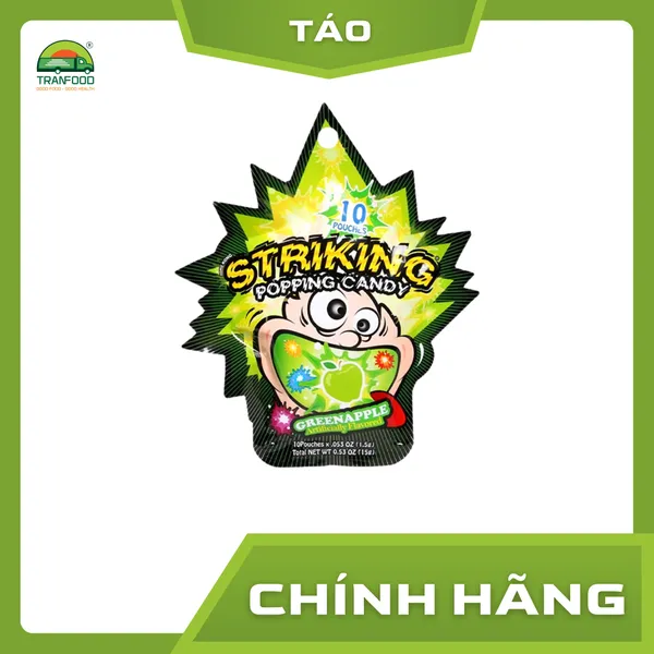Kẹo nổ Striking vị Táo gói 15g | Hàng nhập khẩu