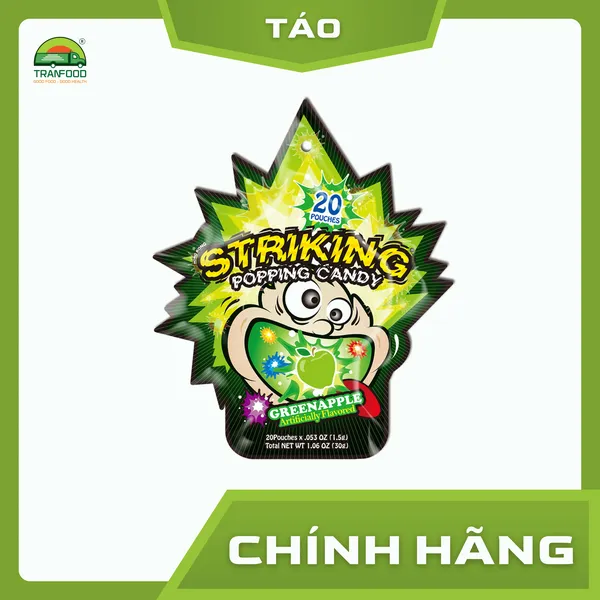 Kẹo Nổ Striking vị Táo Xanh gói 30g  | Hàng nhập khẩu
