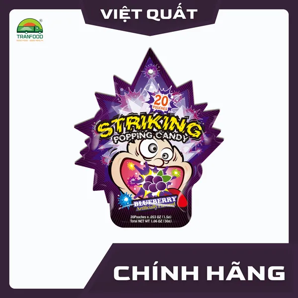 Kẹo Nổ Striking vị Việt Quất gói 30g  | Hàng nhập khẩu