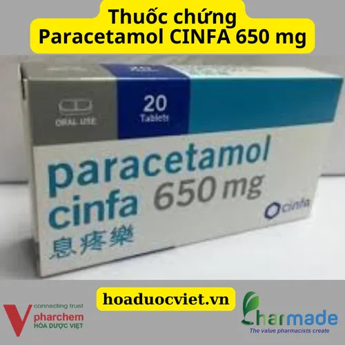 Paracetamol CINFA 650 mg thuốc tương đương sinh học, thuốc chứng