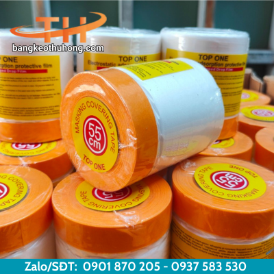 Băng dính che sơn 55x20m Băng dính che sơn 55x20m