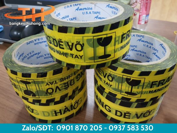 Băng keo cảnh bảo hàng dễ vỡ 4F8 Băng keo cảnh bảo hàng dễ vỡ 4F8