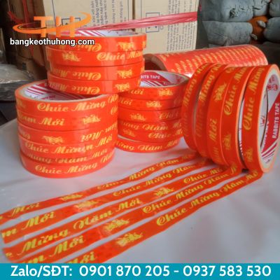 Băng keo chúc mừng năm mới cho hộp quà hộp mứt tết Băng keo chúc mừng năm mới cho hộp quà hộp mứt tết