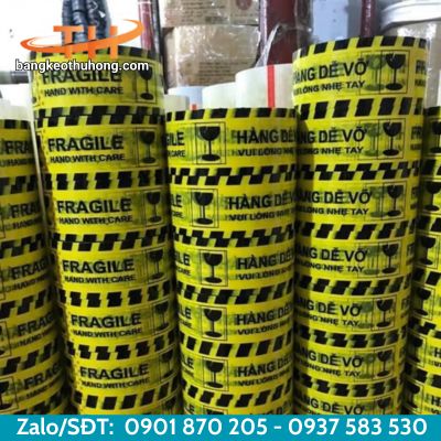 Băng keo dán cảnh báo hàng dễ vỡ Băng keo dán cảnh báo hàng dễ vỡ