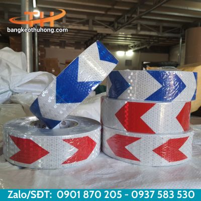 Băng keo dán nền phản quang sọc mũi tên Băng keo dán nền phản quang sọc mũi tên