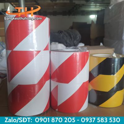 Băng keo dán nền sọc trắng đỏ Băng keo dán nền sọc trắng đỏ