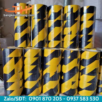 Băng keo dán nền sọc vàng đen dùng trong kho xưởng Băng keo dán nền sọc vàng đen dùng trong kho xưởng