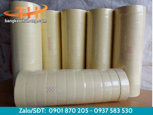 Băng keo giấy màu vàng khổ 2f4 Băng keo giấy màu vàng khổ 2f4