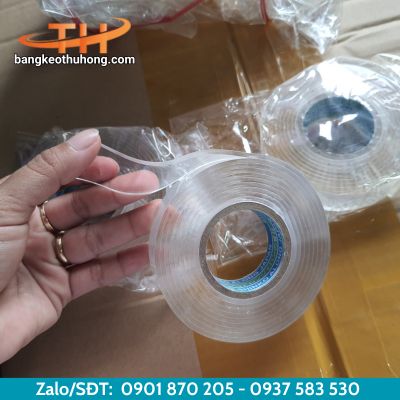 Băng keo hai mặt trong suốt với lớp keo chất lượng Băng keo hai mặt trong suốt với lớp keo chất lượng