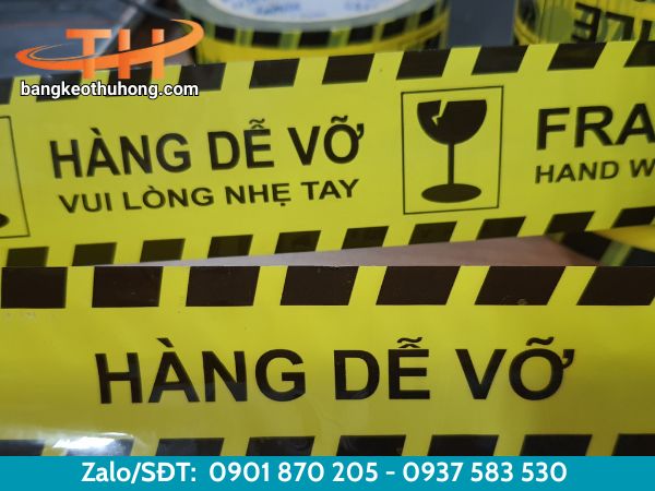 Băng keo hàng dễ vỡ màu vàng bắt mắt Băng keo hàng dễ vỡ màu vàng bắt mắt