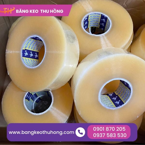 Băng keo trong dán thùng cuộn lớn 1,5kg Băng keo trong dán thùng cuộn lớn 1,5kg