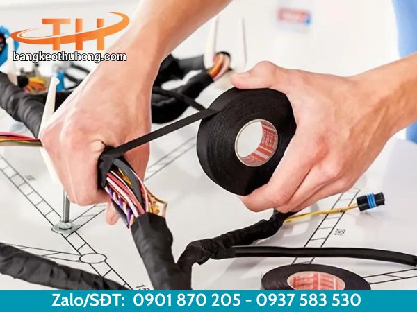 Quấn dây điện bằng băng keo vải Quấn dây điện bằng băng keo vải
