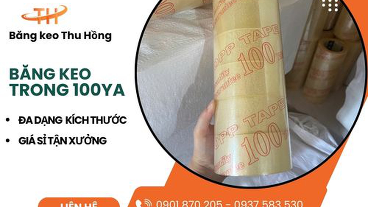 Băng Keo Trong 100 Yard 1kg, 1.2kg Cho Đóng Thùng Carton