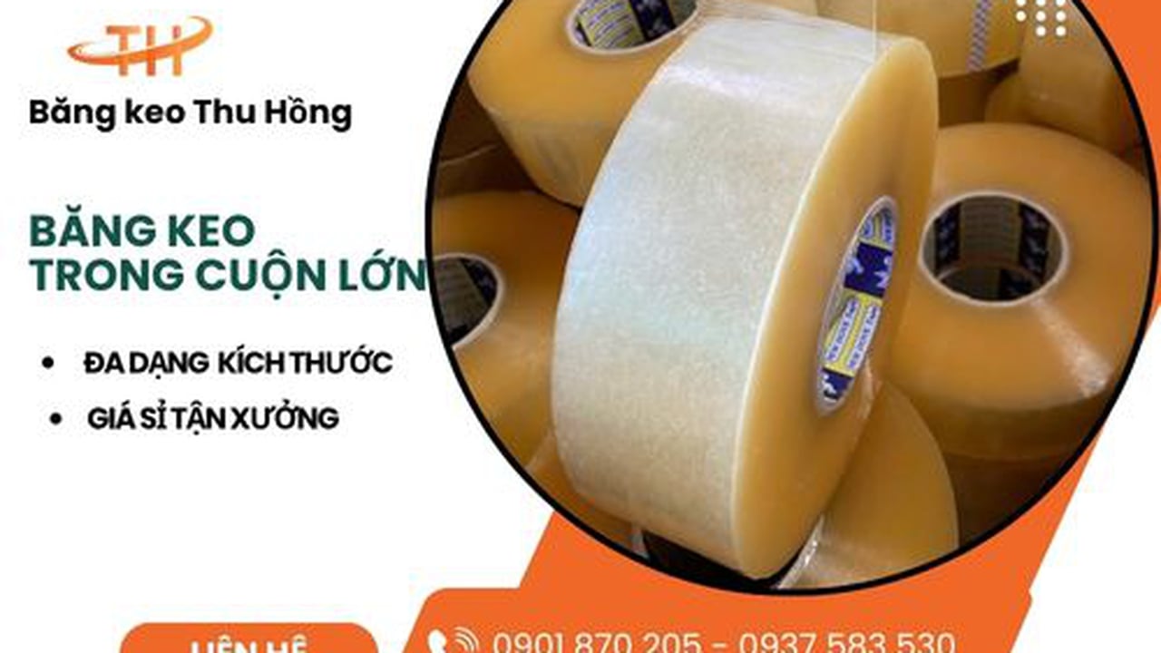 Mua sỉ Băng Keo Trong Dán Thùng 1,5kg Cuộn Lớn Khổ 6f giá rẻ tại HCM