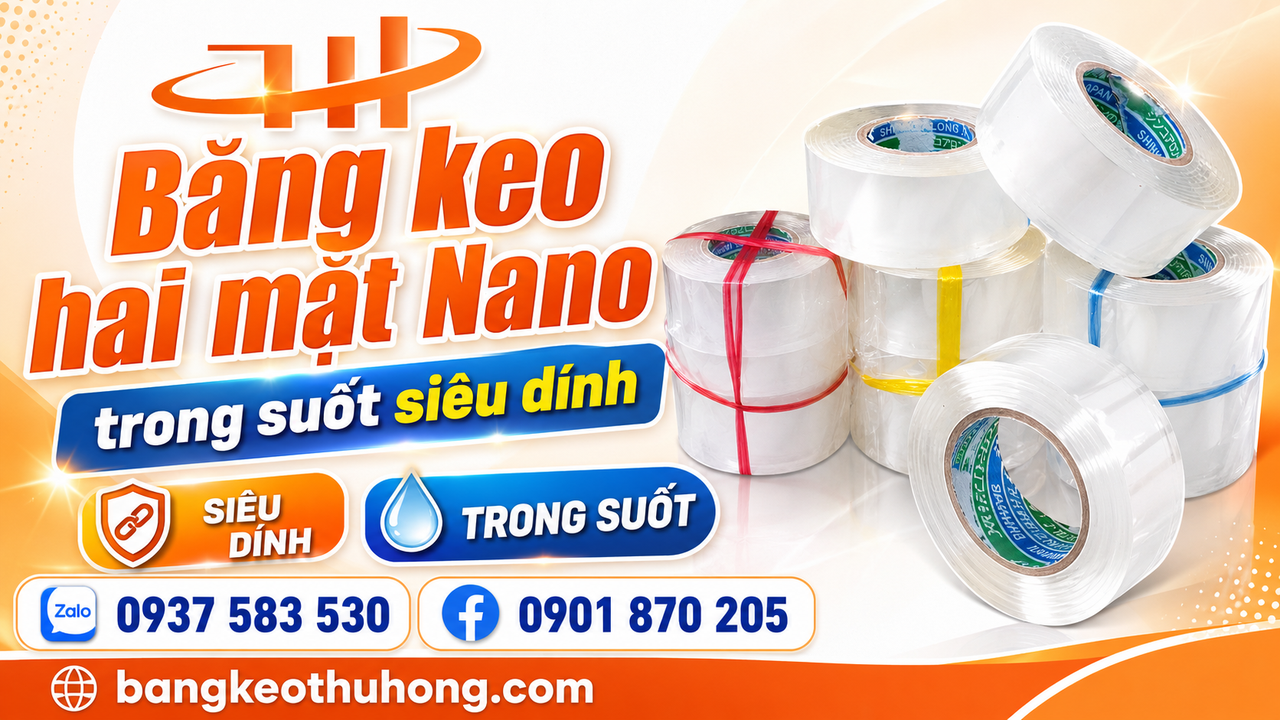 Đại lý bỏ sỉ băng keo hai mặt Nano trong suốt siêu dính