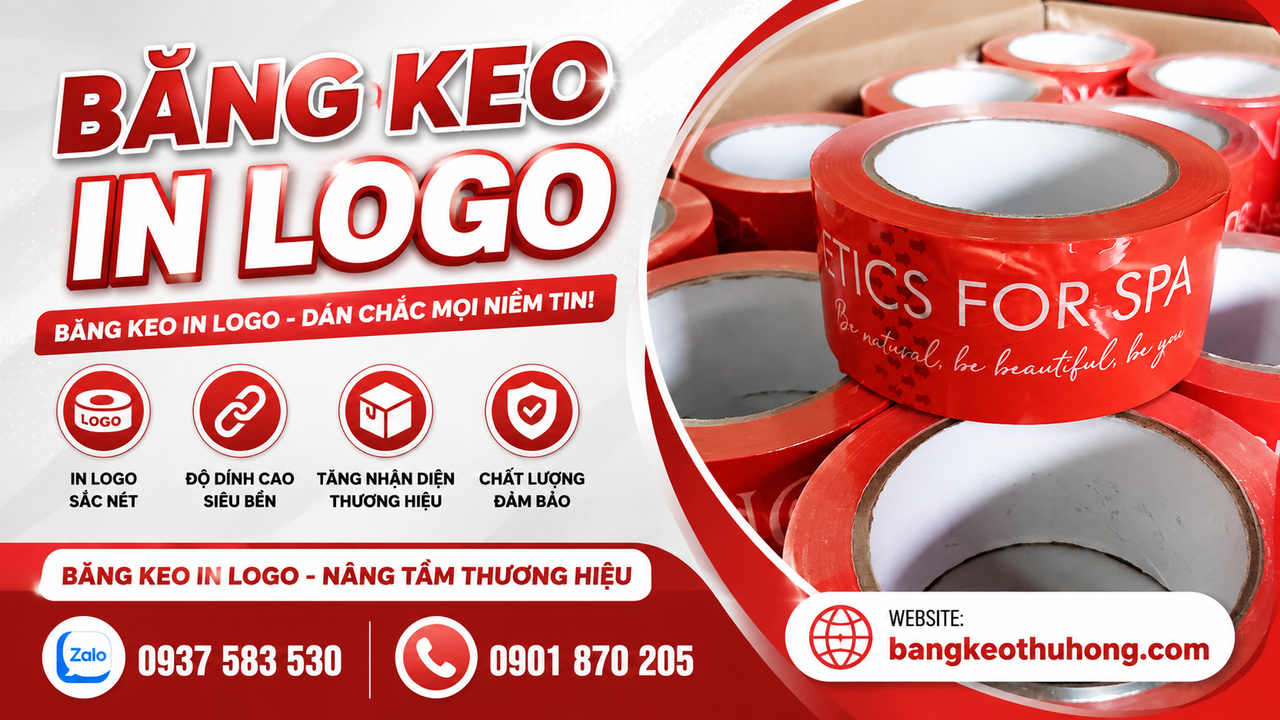 Xưởng sản xuất băng keo logo in theo yêu cầu giá tốt sỉ rẻ