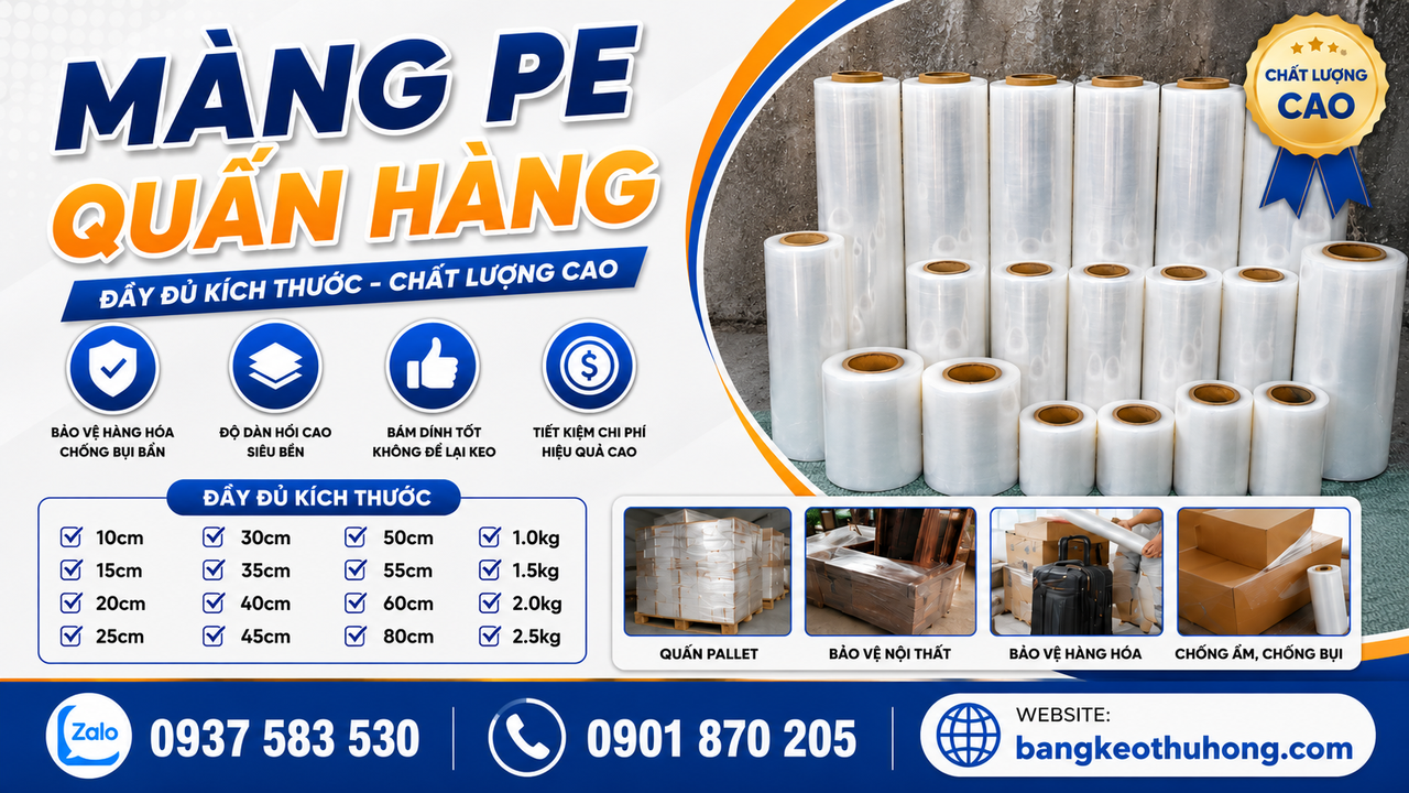 Màng PE quấn hàng giá sỉ cho đóng gói và vận chuyển