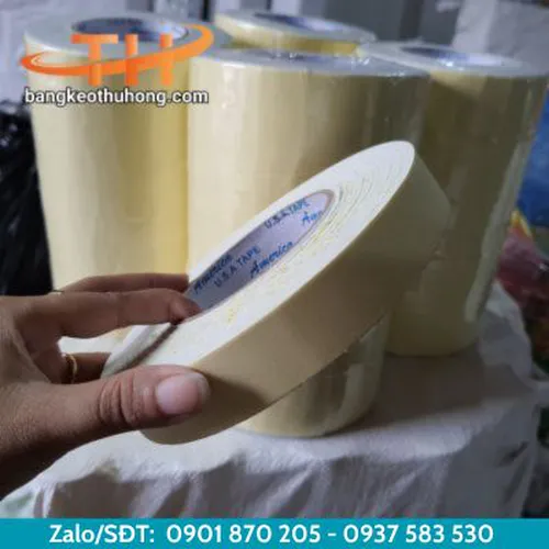 Băng Keo Mút Xốp Trắng Hai Mặt - Vỏ Vàng