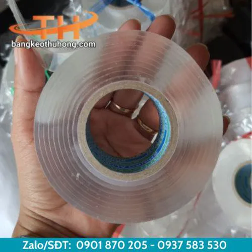 Băng Keo Hai Mặt Siêu Dính Trong Suốt