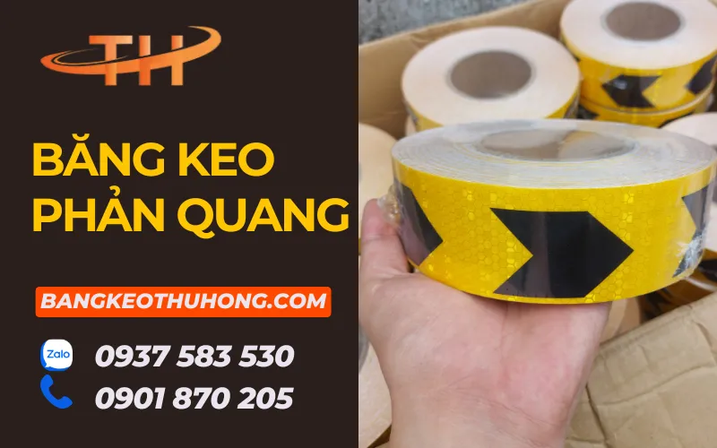 Băng keo phản quang mũi tên vàng đen giá sỉ rẻ