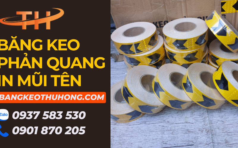 Nơi bỏ sỉ băng keo phản quang in mũi tên các loại giá tốt