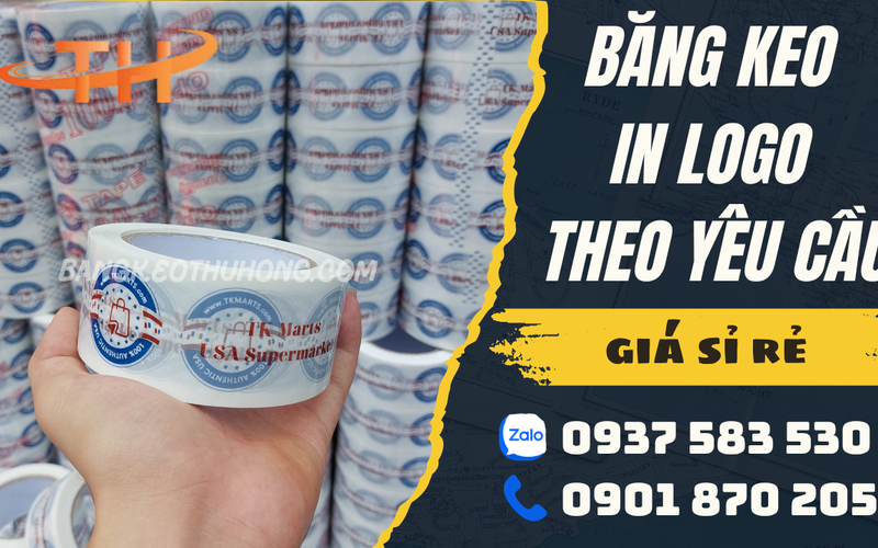 Băng keo in logo sản xuất theo yêu cầu số lượng sỉ