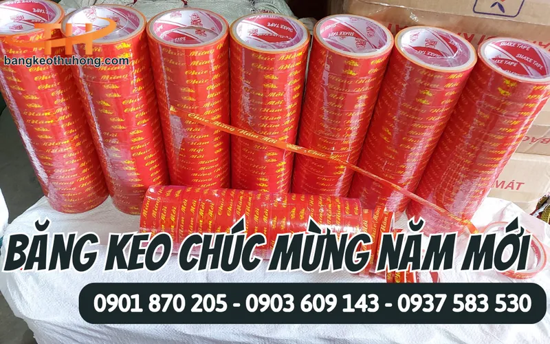 Băng keo chúc mừng năm mới dán hàng Tết rẻ nhất
