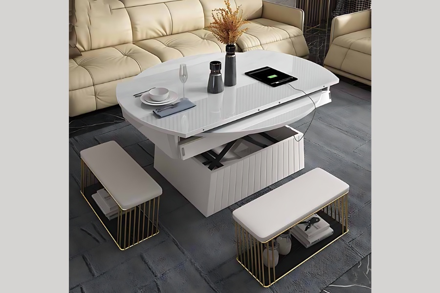 Mẫu bàn sofa thông minh có ngăn kéo lưu trữ siêu tiện ích Mẫu bàn sofa thông minh có ngăn kéo lưu trữ siêu tiện ích