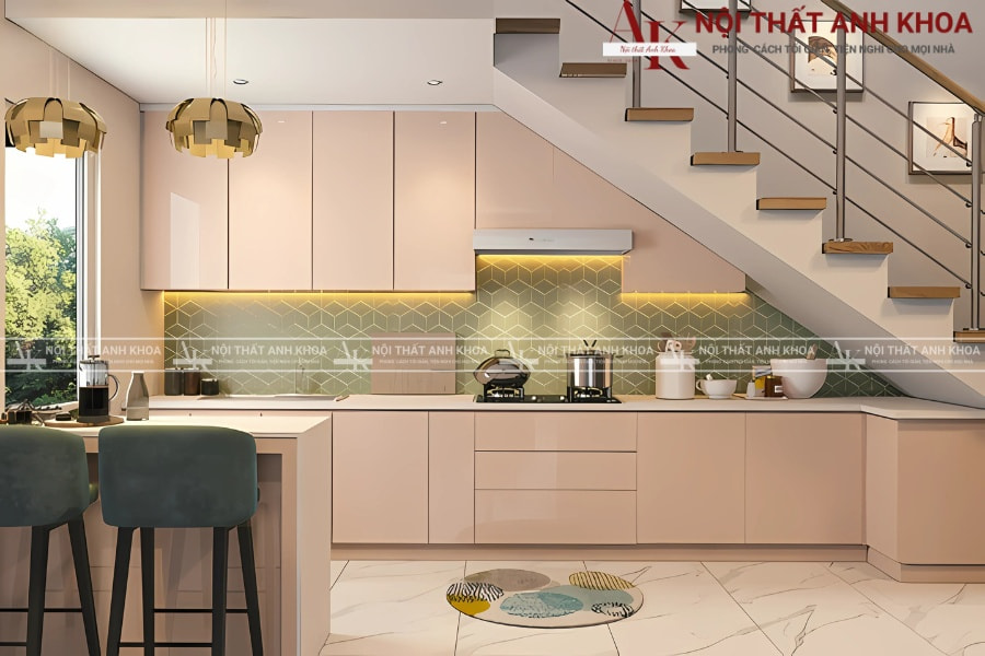 Tủ bếp gầm cầu thang - Giải pháp đa năng Tủ bếp gầm cầu thang - Giải pháp đa năng